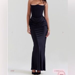 House of CB Black Strapless Gown